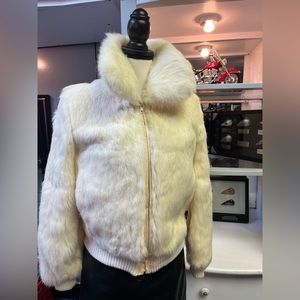 Vintage White rabbit fur jacket